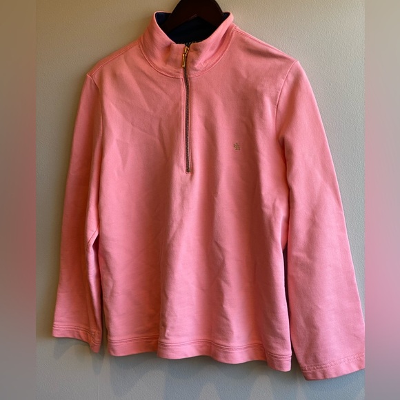 Ralph Lauren Lauren 100% Cotton Salmon Pink Pullover Sweatshirt Size XL - Picture 2 of 9